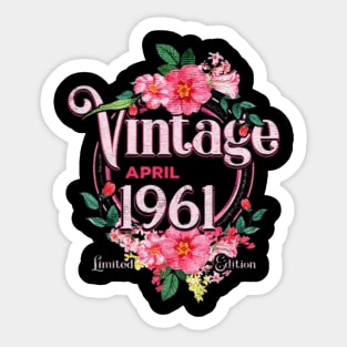 April birthday vintage 1961 Sticker